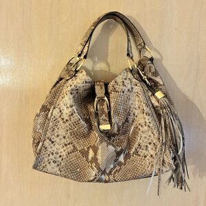 GILI Got It Love It Leather Snakeskin Slouchy Hobo Bag